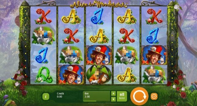 Alice in Wonderslots on mobile